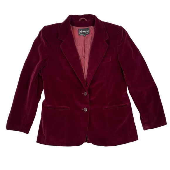 Anthony's Jackets & Blazers - Vintage Anthony's Dark Red Velvet Blazer 100% Cotton Velveteen Women 12 Academia